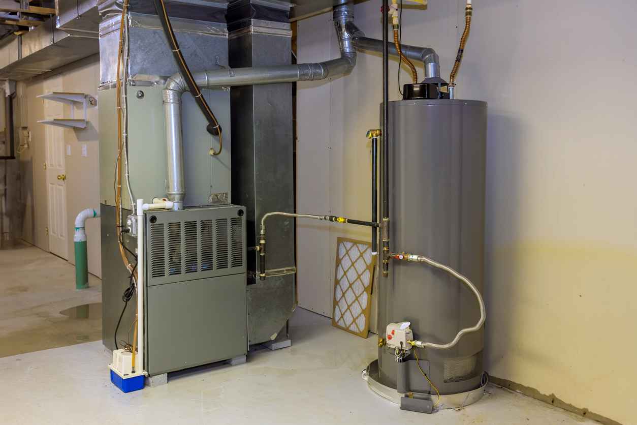 water heater in residential basement