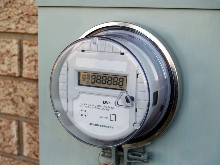 water meter on the outside of a house
