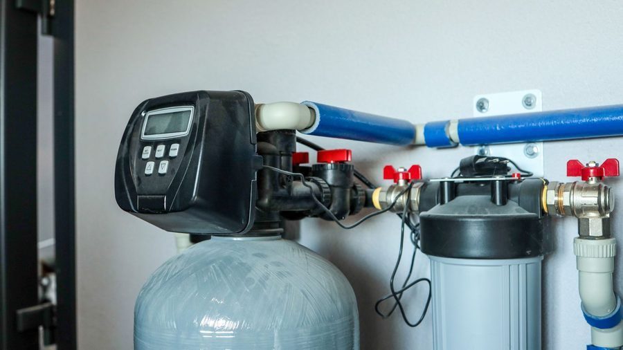 This water filtration system is designed to remove impurities and provide clean water for residential or commercial use